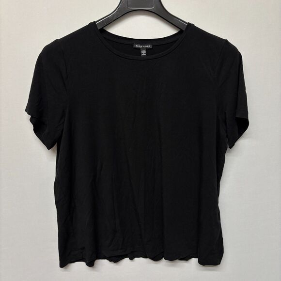 Eileen Fisher Short Sleeve Tee T-Shirt Top XL X-Large Tencel Lyocell C025 -30 - Picture 13 of 14